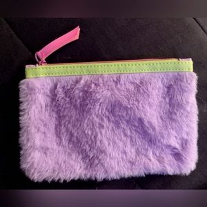 Purple,green,and pink makeup bag